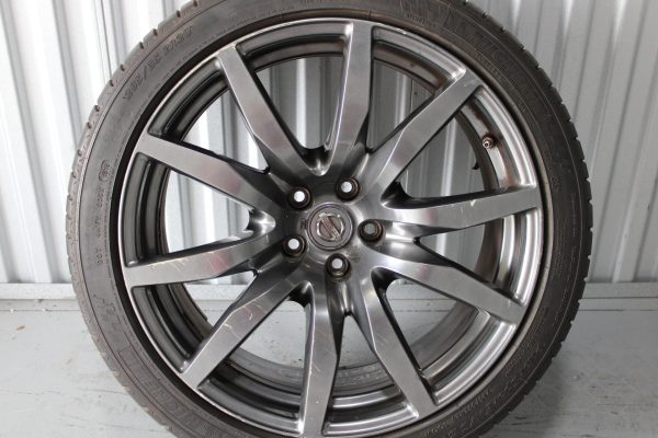 2015 NISSAN R35 GTR DBA RAYS REAR RIM WHEEL & TIRE 20X10.5 +25 5X114 OEM #1 - Image 4
