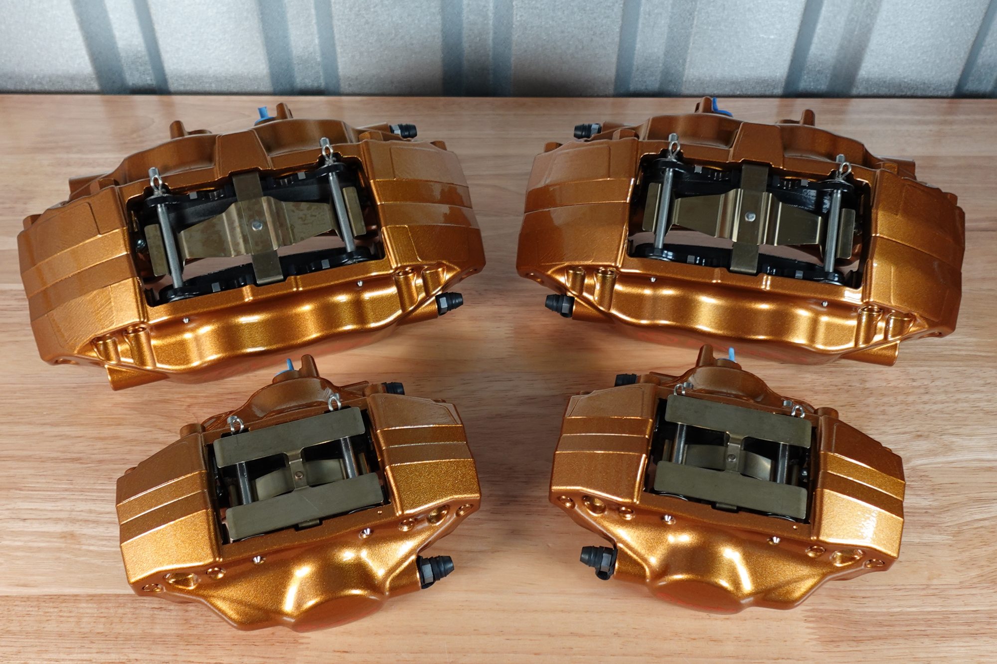 NEW 2004-2007 Subaru WRX STI Gold Front & Rear Brembo Brake Calipers OEM - Image 3