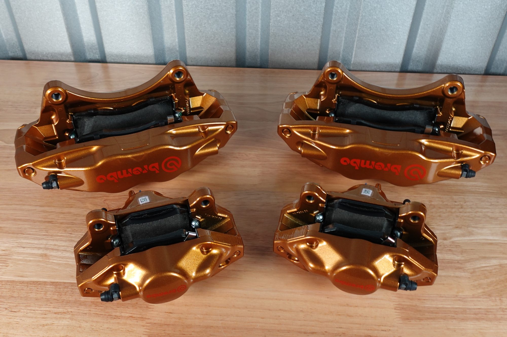 NEW 2004-2007 Subaru WRX STI Gold Front & Rear Brembo Brake Calipers OEM - Image 5