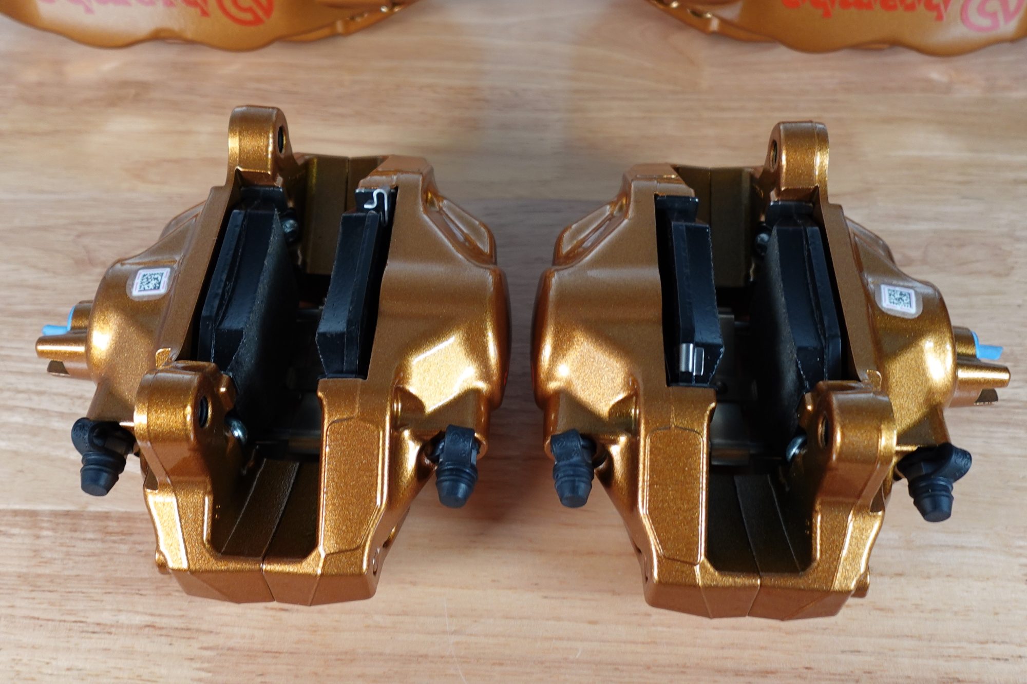 NEW 2004-2007 Subaru WRX STI Gold Front & Rear Brembo Brake Calipers OEM - Image 6
